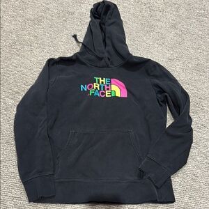 The North Face Black Hoodie with Multicolor Logo